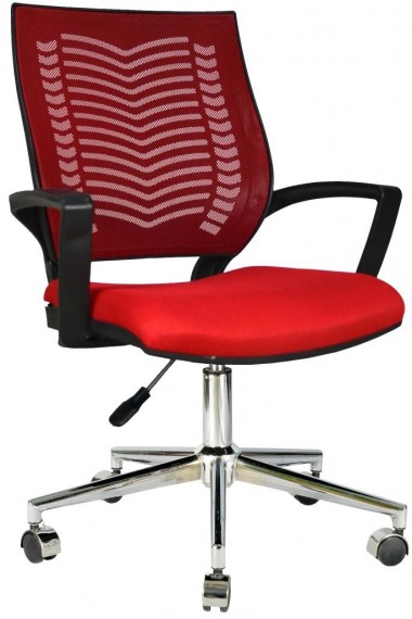 Bürocci Tina Metal Ayaklı Çalışma Koltuğu - Kırmızı - 2101G0545