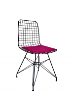 Ofisel Metal Tel Sandalye Pembe